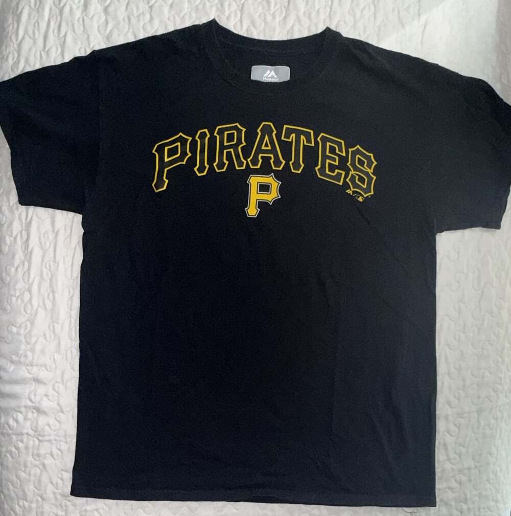 Majestic Pittsburgh Pirates Black Primary Logo T-Shirt Large